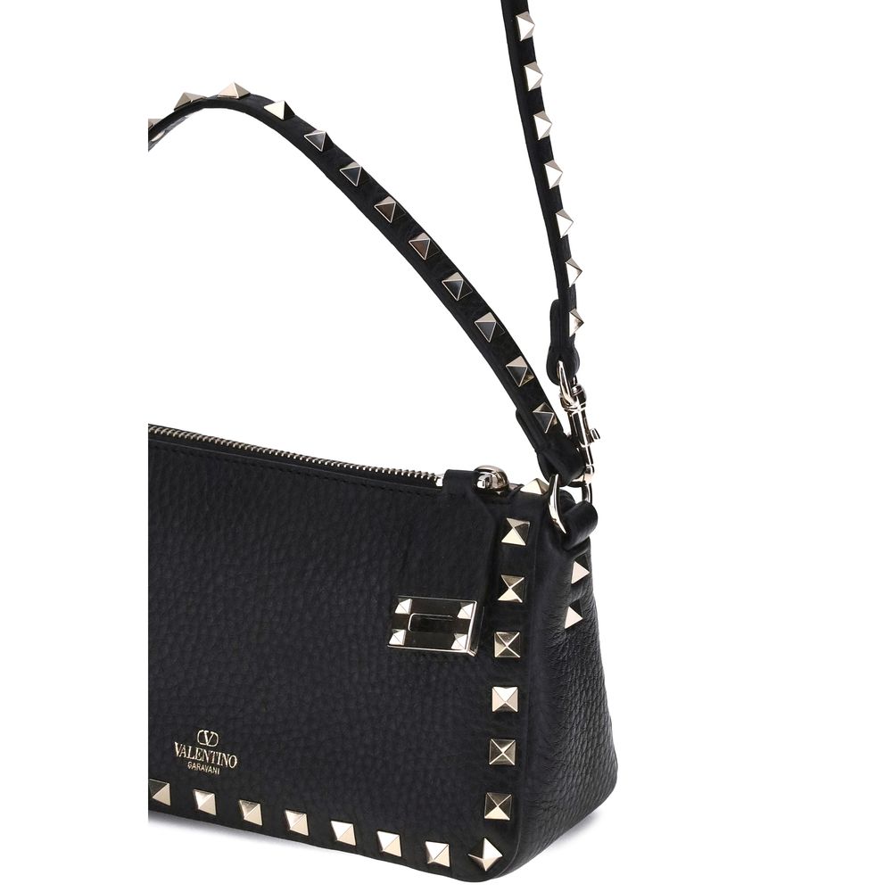 Valentino Garavani Rockstud Small Crossbody Bag - Black Grained Leather