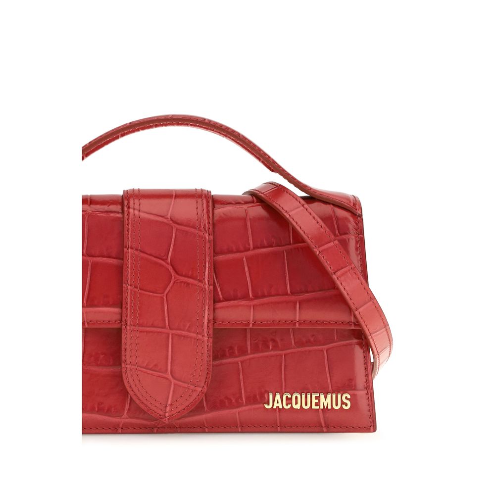 Jacquemus Le Grand Bambino - Red Crocodile-Embossed Leather