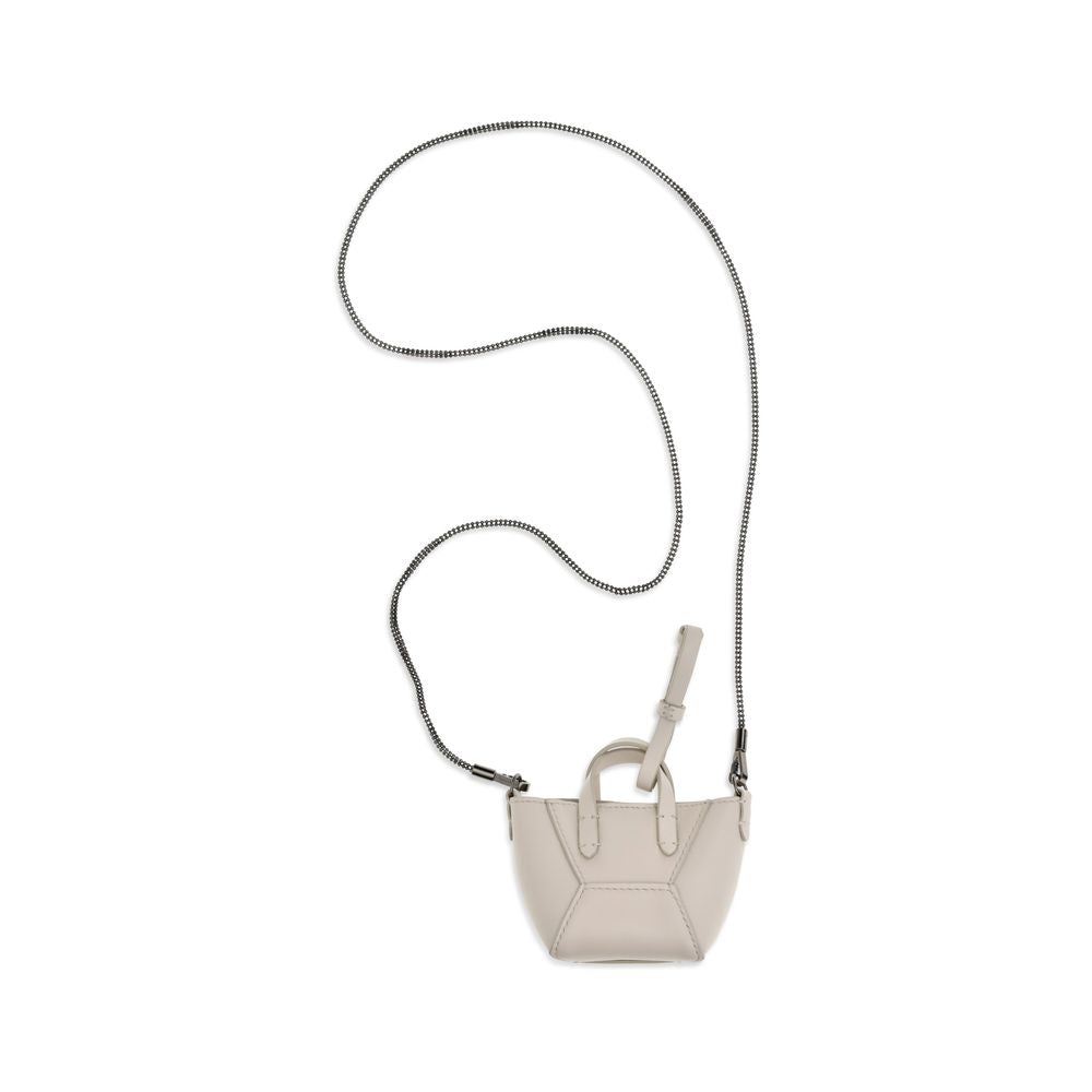 Brunello Cucinelli BC Duo Micro Bag Calfskin – Ivory with Monili Chain