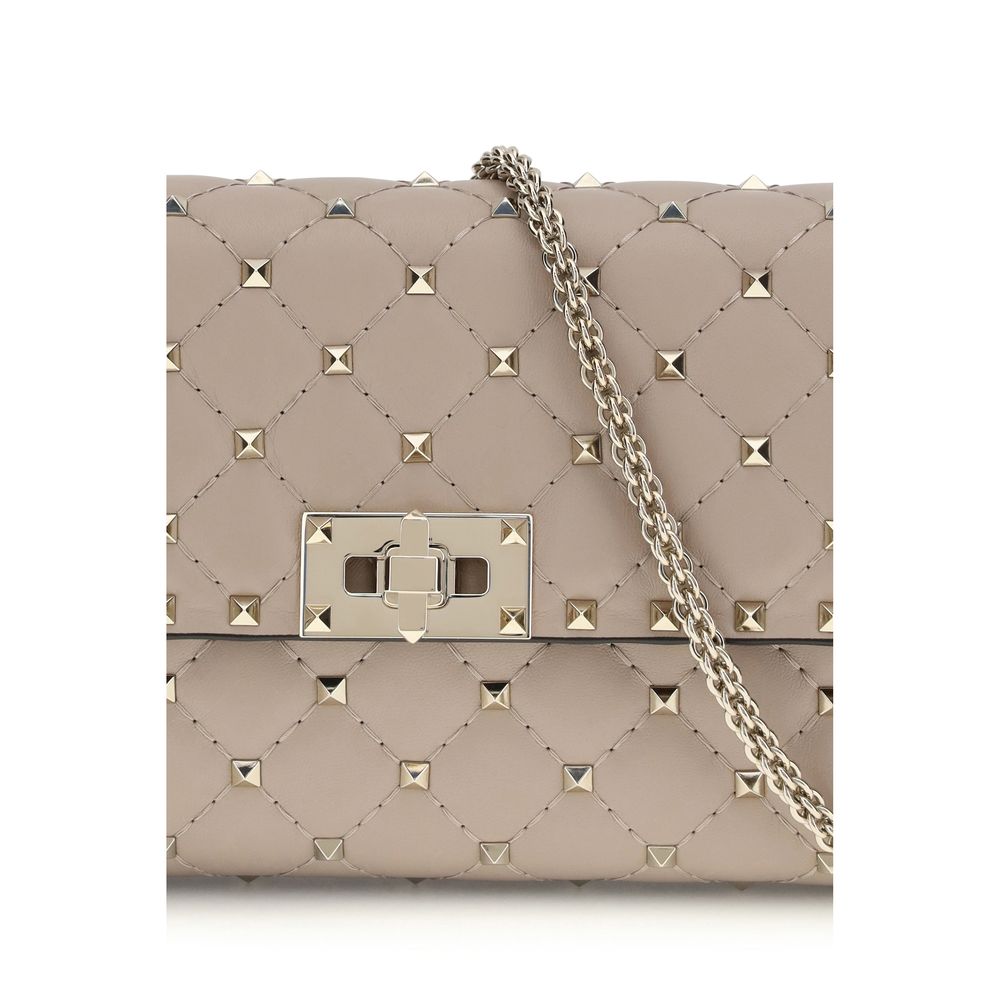 Valentino Garavani Rockstud Spike Crossbody Clutch Bag - Poudre
