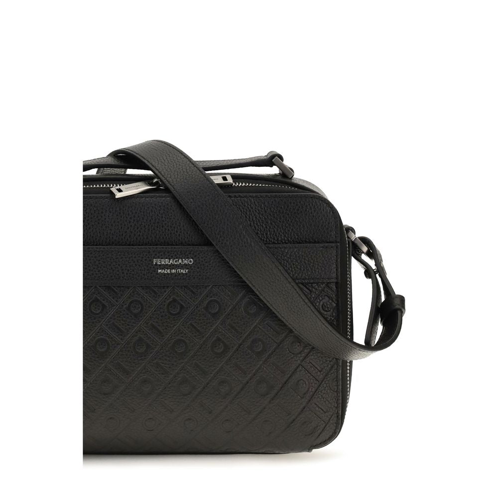 Ferragamo Monogram Shoulder Bag - Black