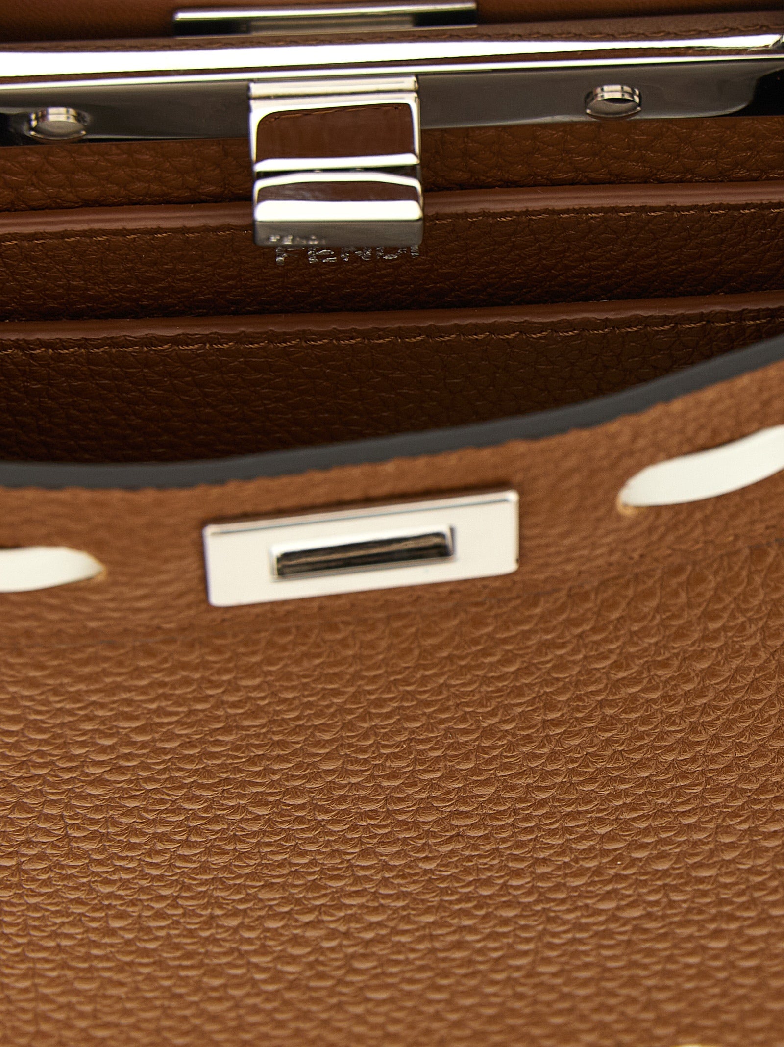 Fendi Peekaboo ISeeU Small with Oversized Stitching - Sellier Brown