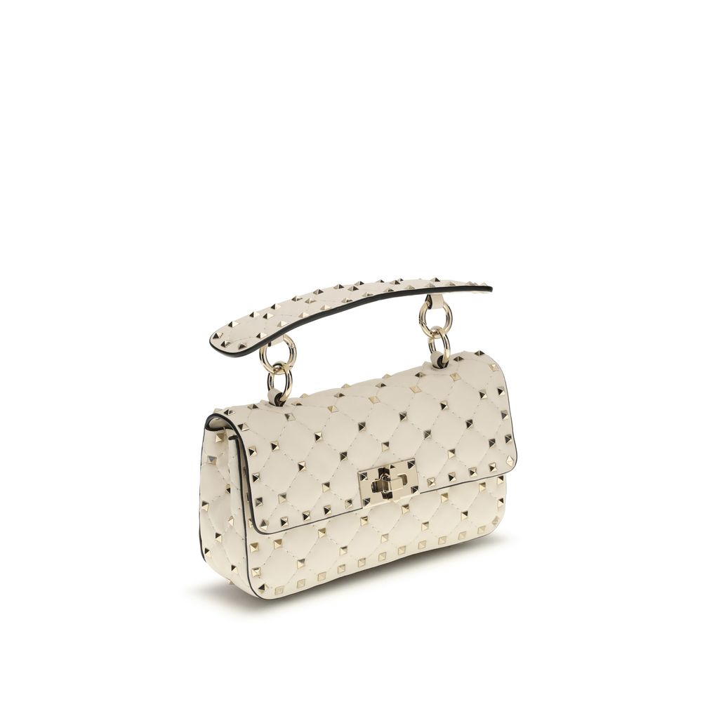 Valentino Garavani Rockstud Spike Small Shoulder Bag - Light Ivory Nappa Leather