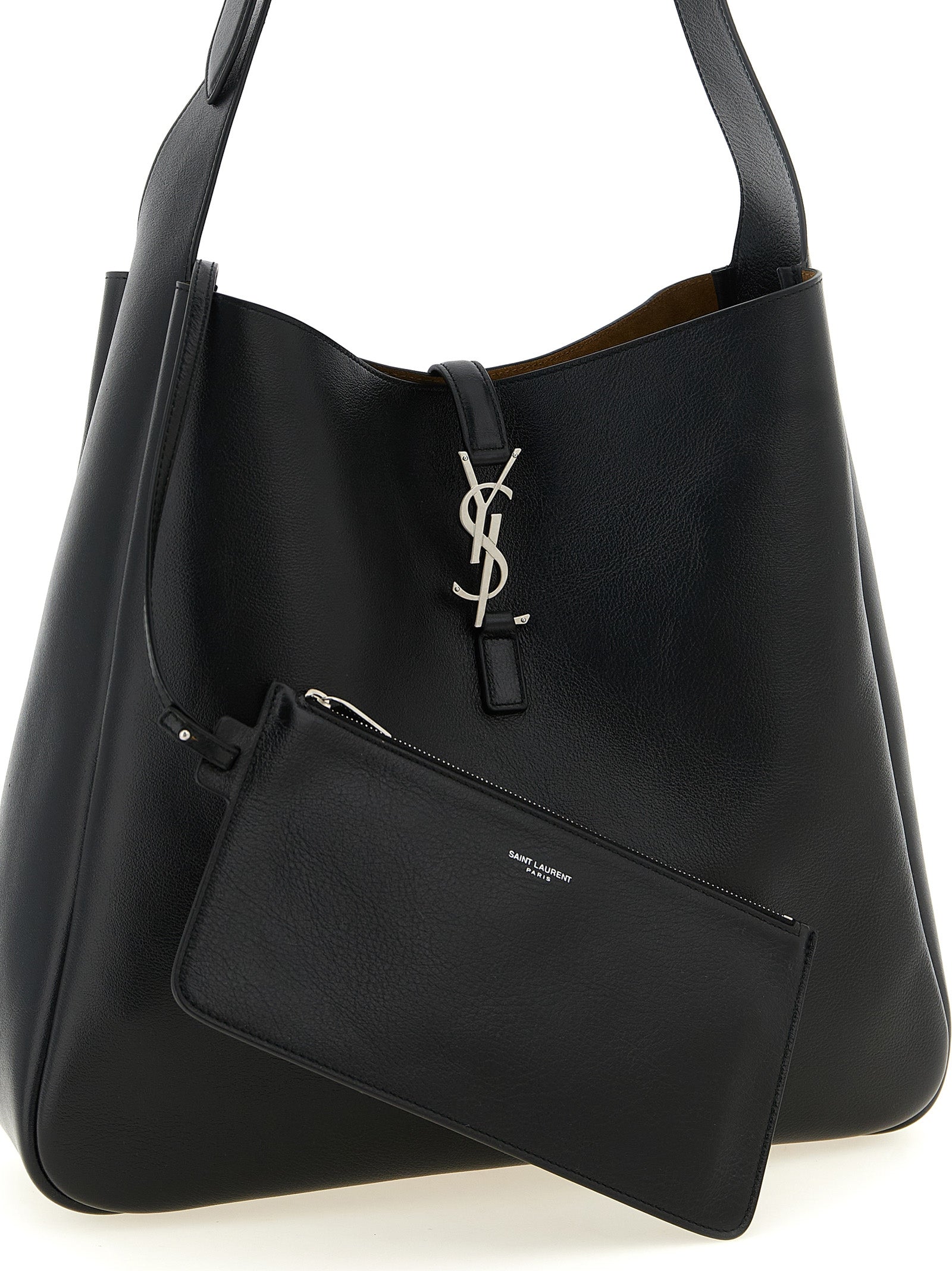 Saint Laurent Le 5 À 7 Maxi Hobo - Black and Rustic Camel