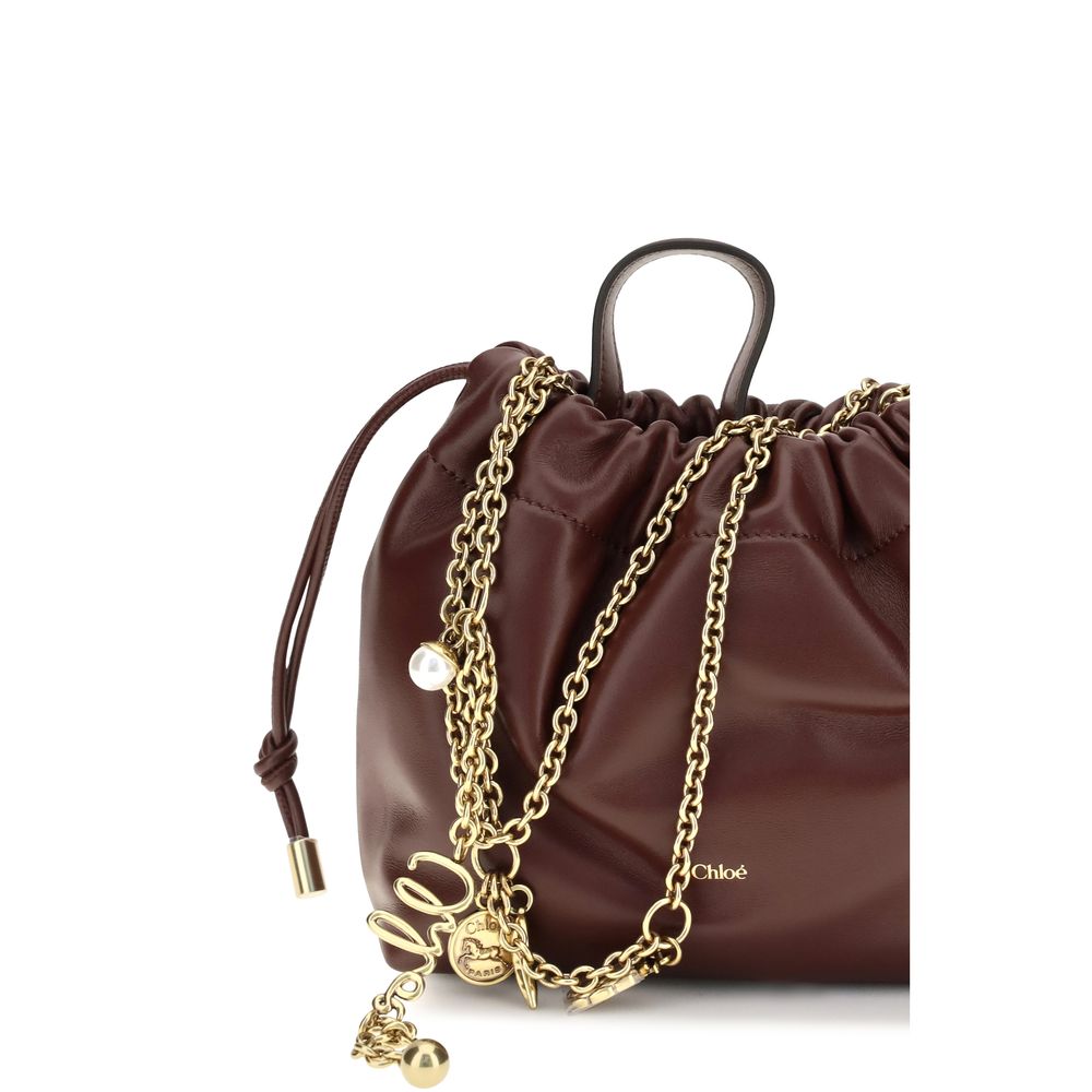 Chloé Icons Mini Shoulder Bag with Chain - Burnt Red