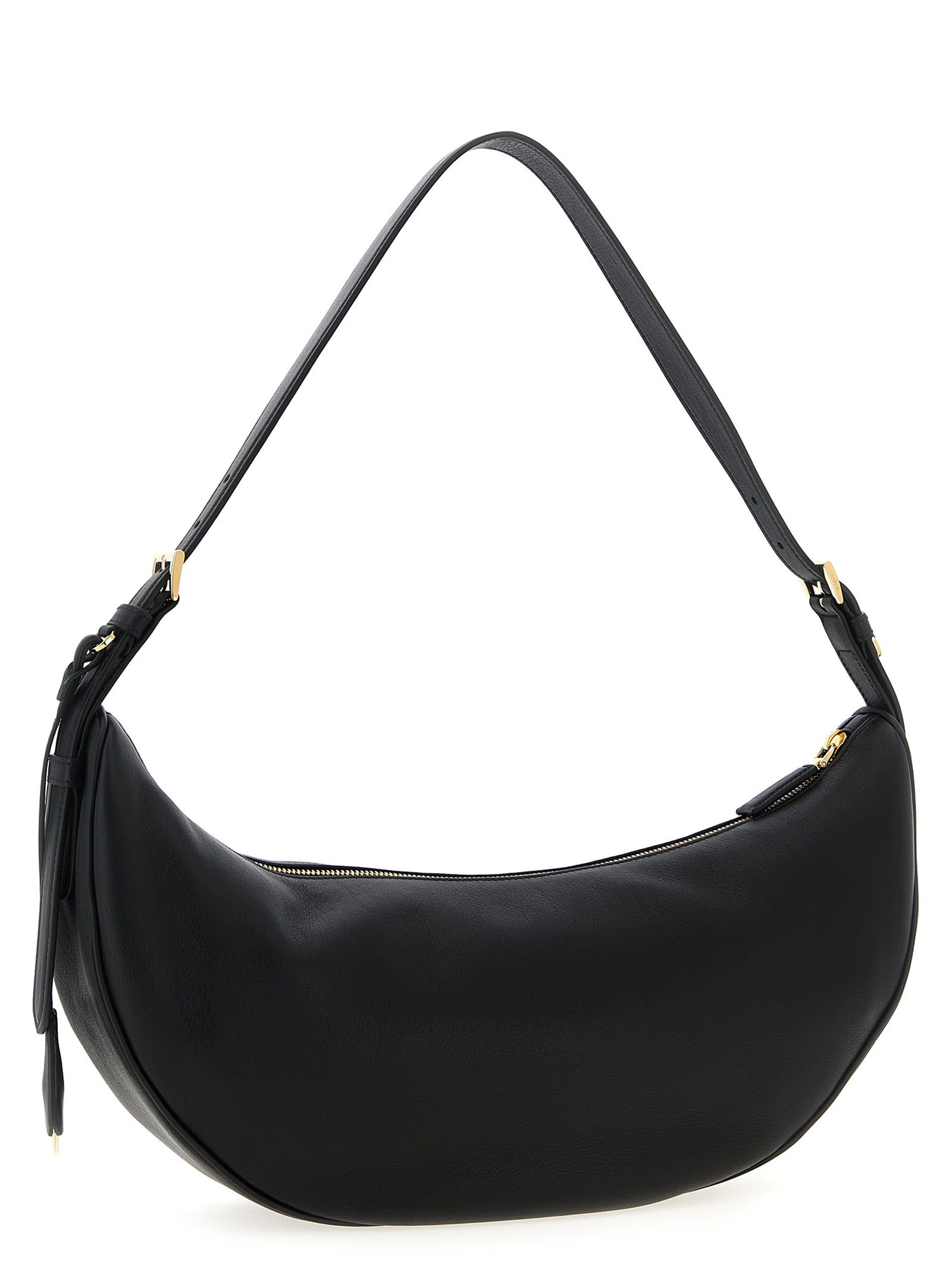 Prada Demi-Lune Leather Shoulder Bag - Black
