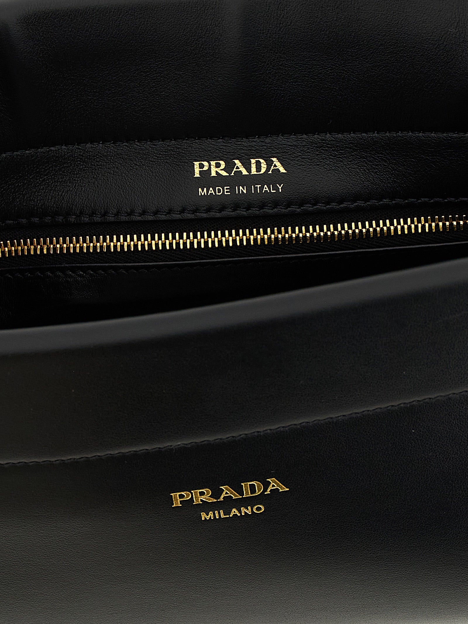 Prada Enchaîné Medium Leather Bag - Black