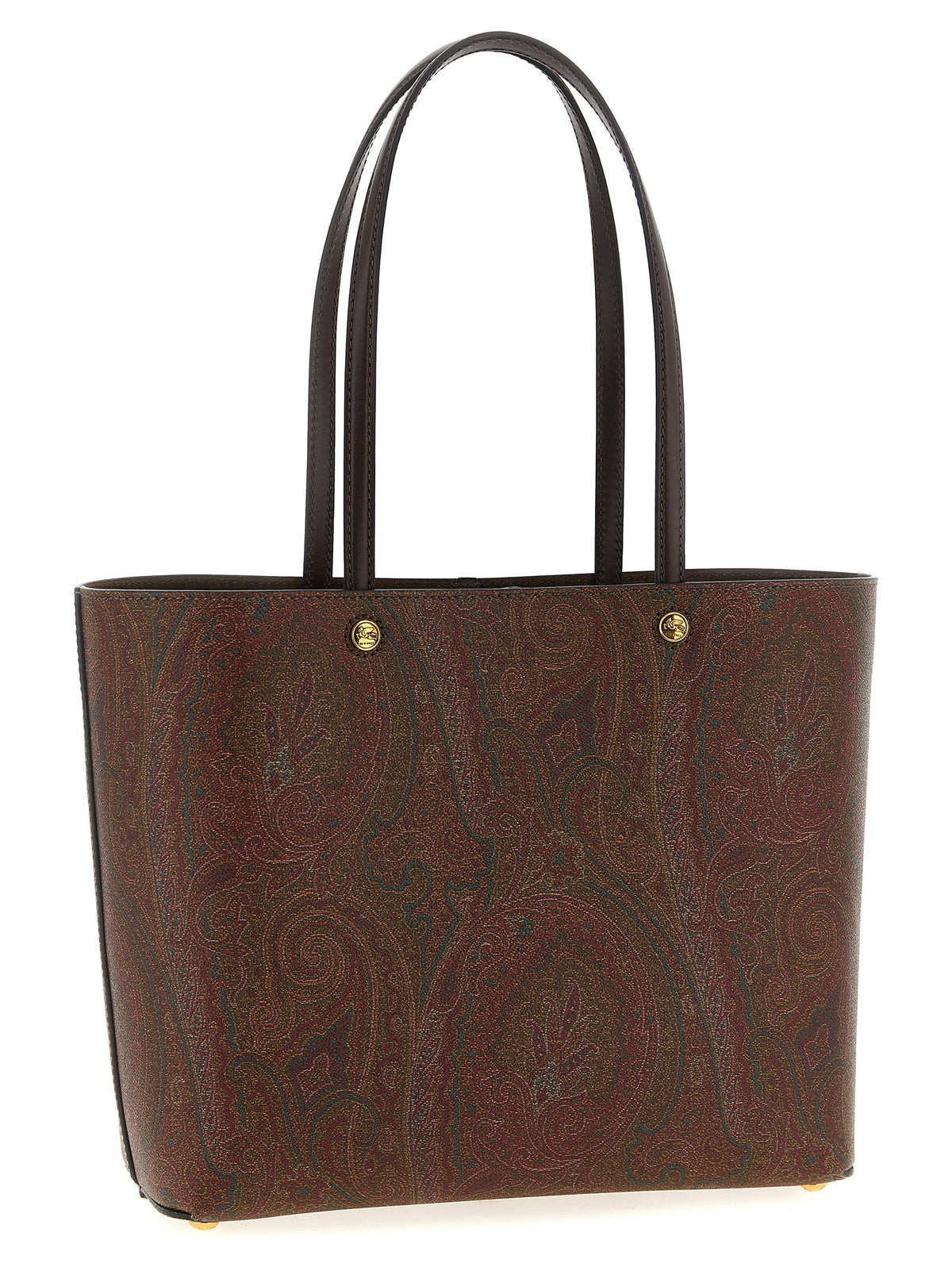 Etro Essential Arnica Medium Tote Bag - Brown Paisley Jacquard Fabric