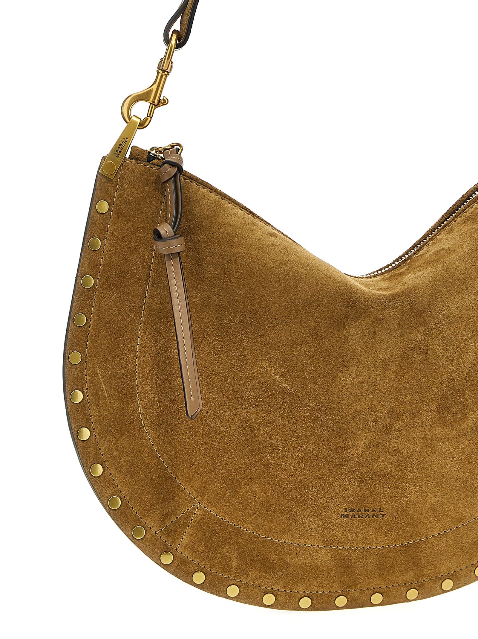 Isabel Marant Oskan Soft Zipped Bag - Taupe Suede Calfskin