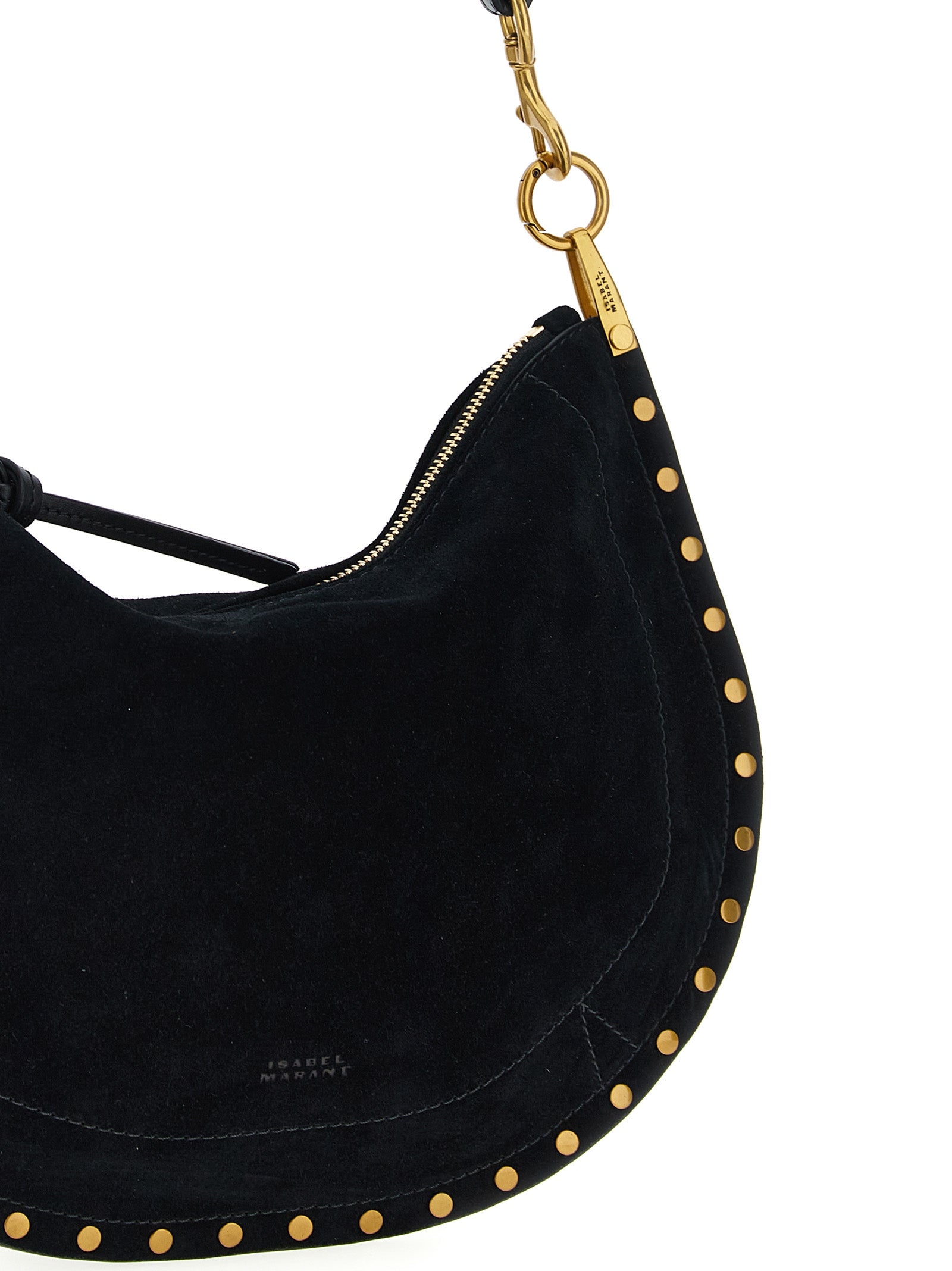 Isabel Marant Oskan Soft Zipped Bag - Black Suede Calfskin