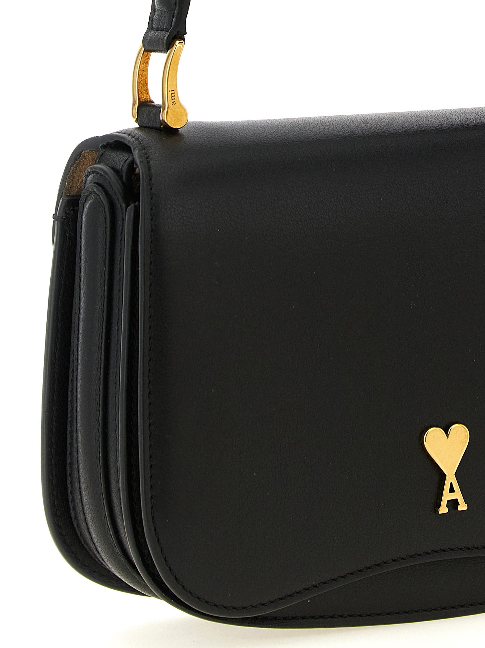 Ami Paris Paris Top Handle Bag - Black Grained Leather