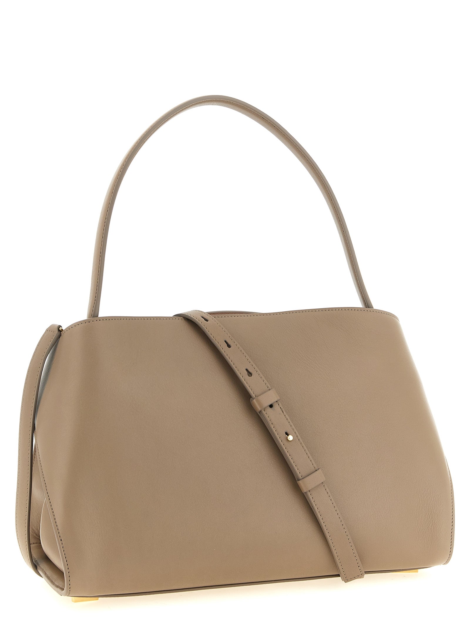 Ferragamo Hug Medium Soft Shoulder Bag - Warm Taupe & Dusty Pink