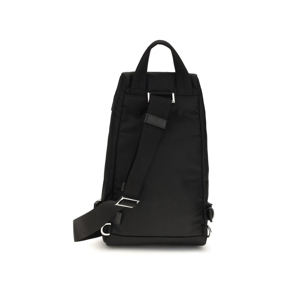 Prada Re-Nylon and Saffiano Leather Backpack - Black