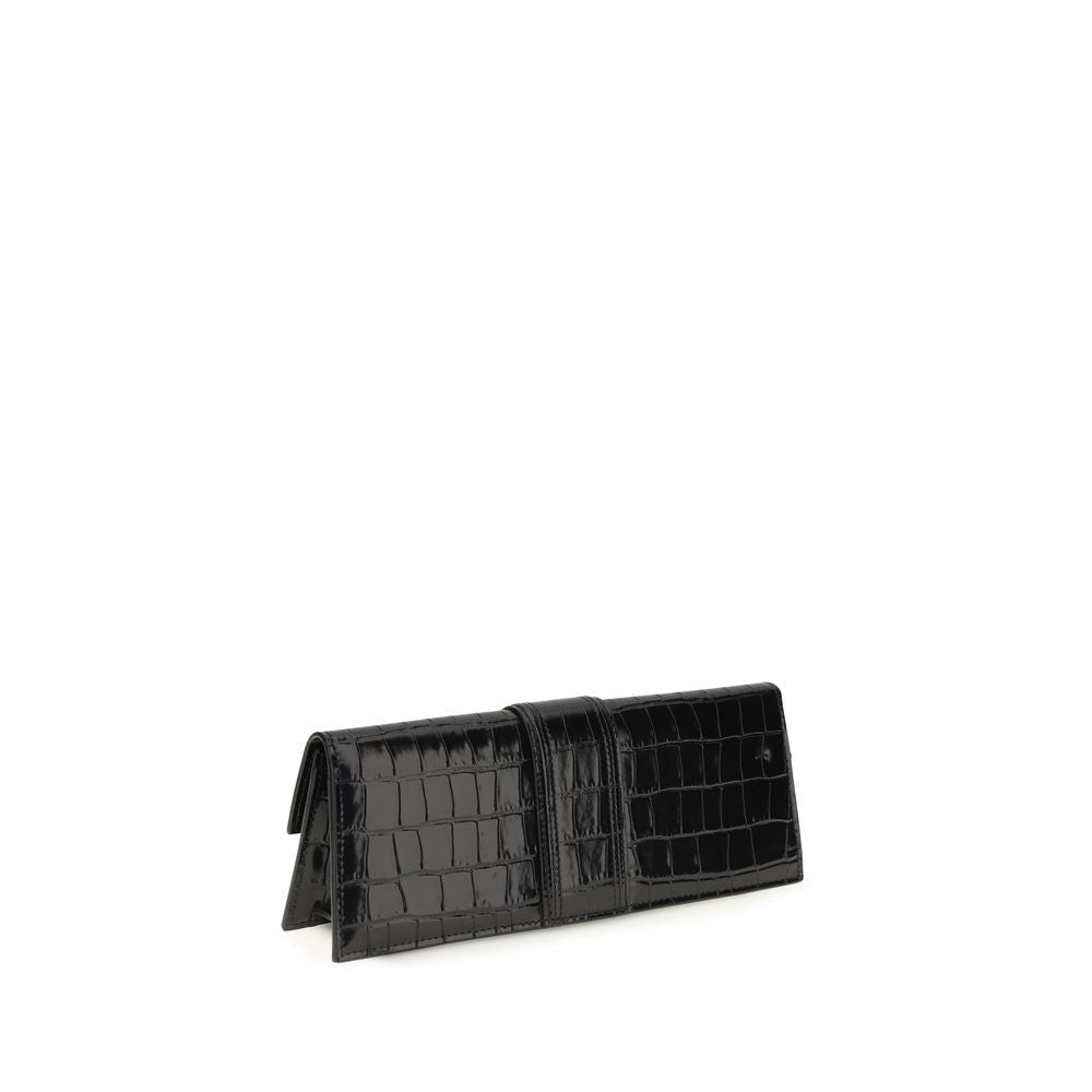 Jacquemus La Pochette Bambino - Black Croc-Embossed Leather