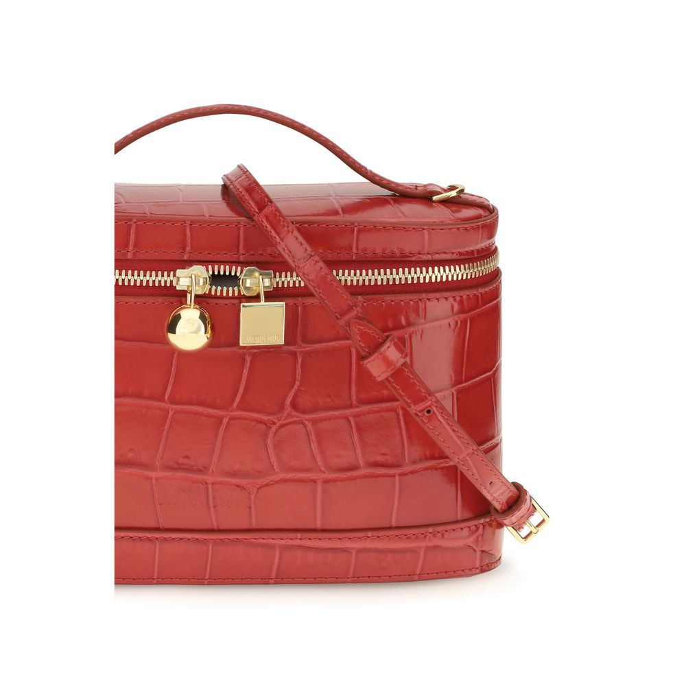 Jacquemus Le Petit Vanity Handbag - Red Croc-Effect Leather