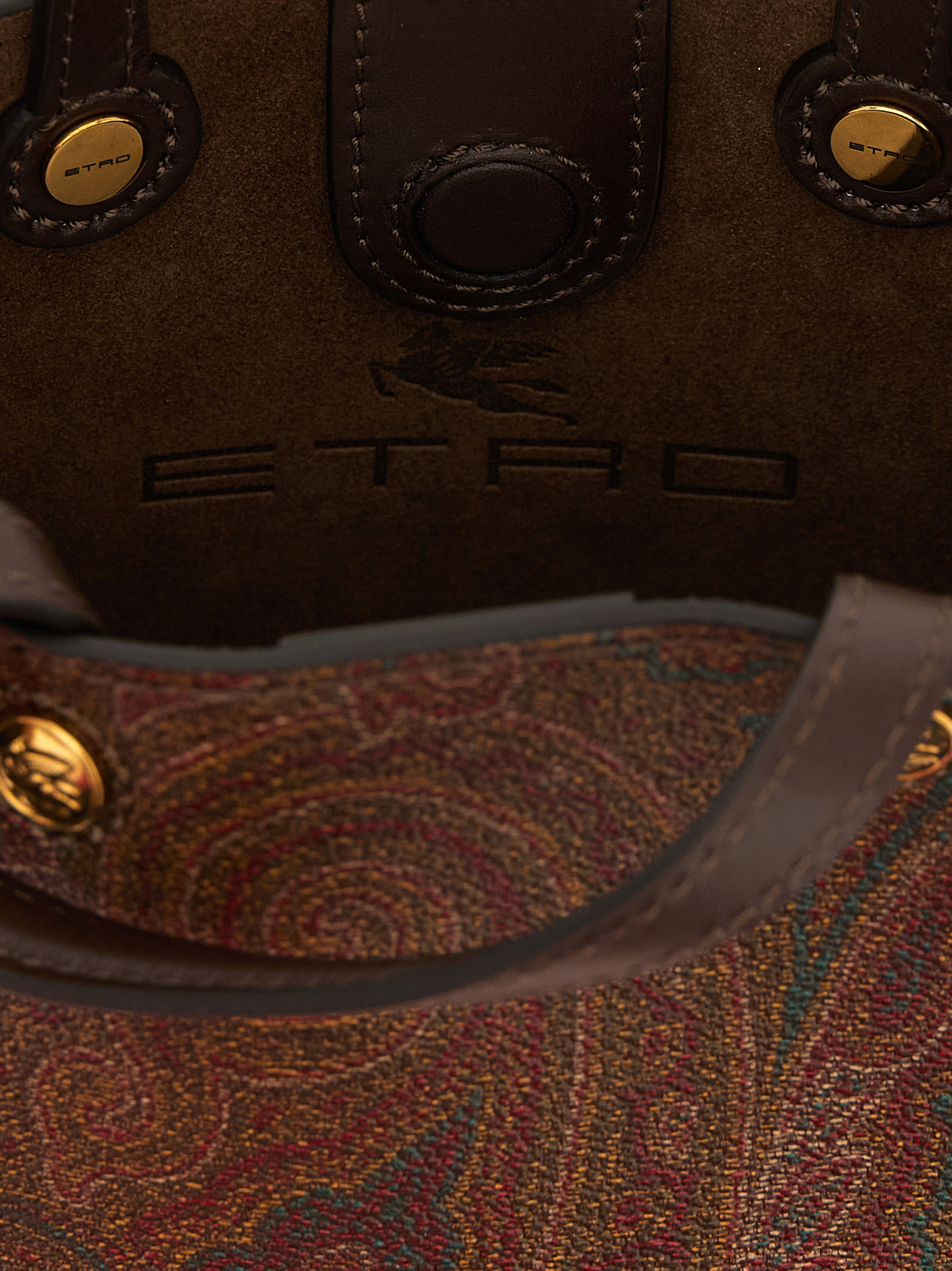 Etro Essential Arnica Mini Bag - Brown Paisley Jacquard Fabric