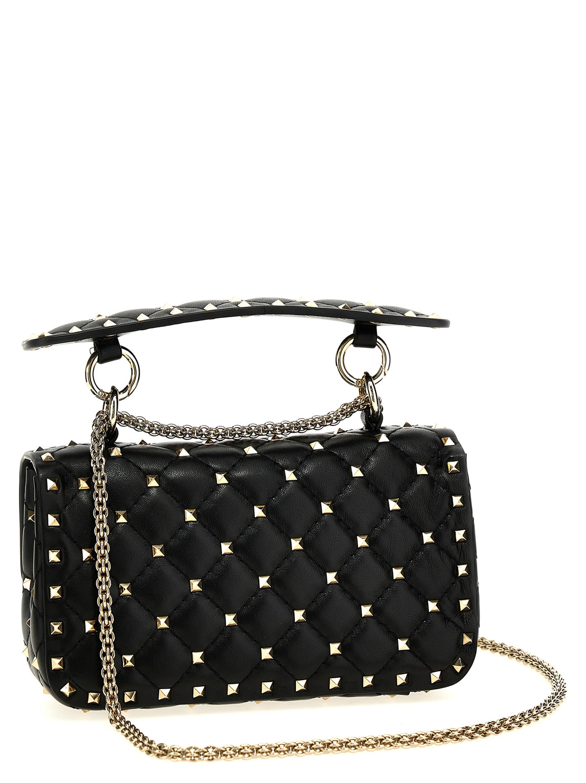 Valentino Garavani Rockstud Spike Small Shoulder Bag - Black Nappa Leather