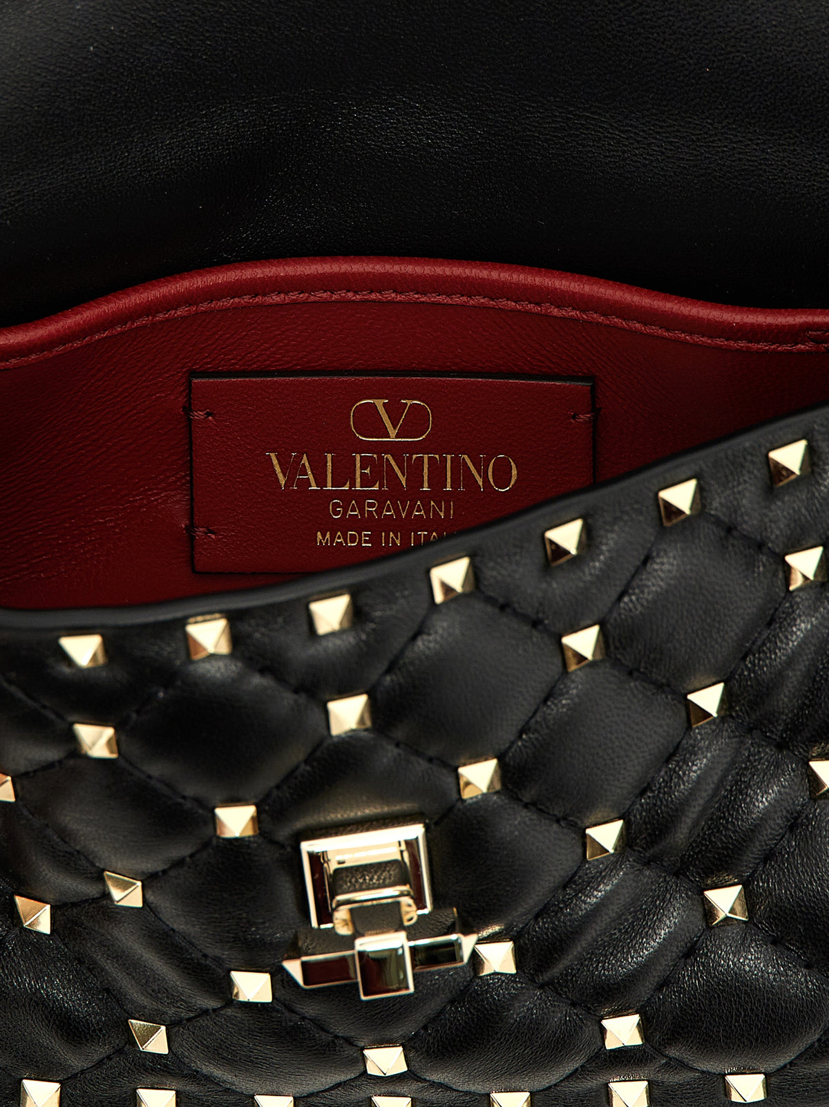 Valentino Garavani Rockstud Spike Small Shoulder Bag - Black Nappa Leather