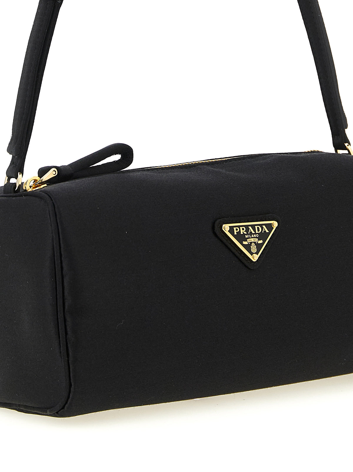 Prada Satin Mini Shoulder Bag - Black
