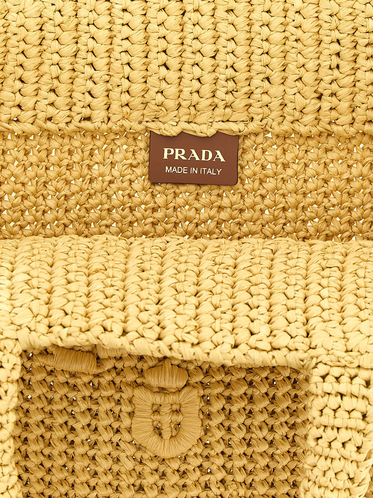 Prada Crochet Tote Bag Large - Tan