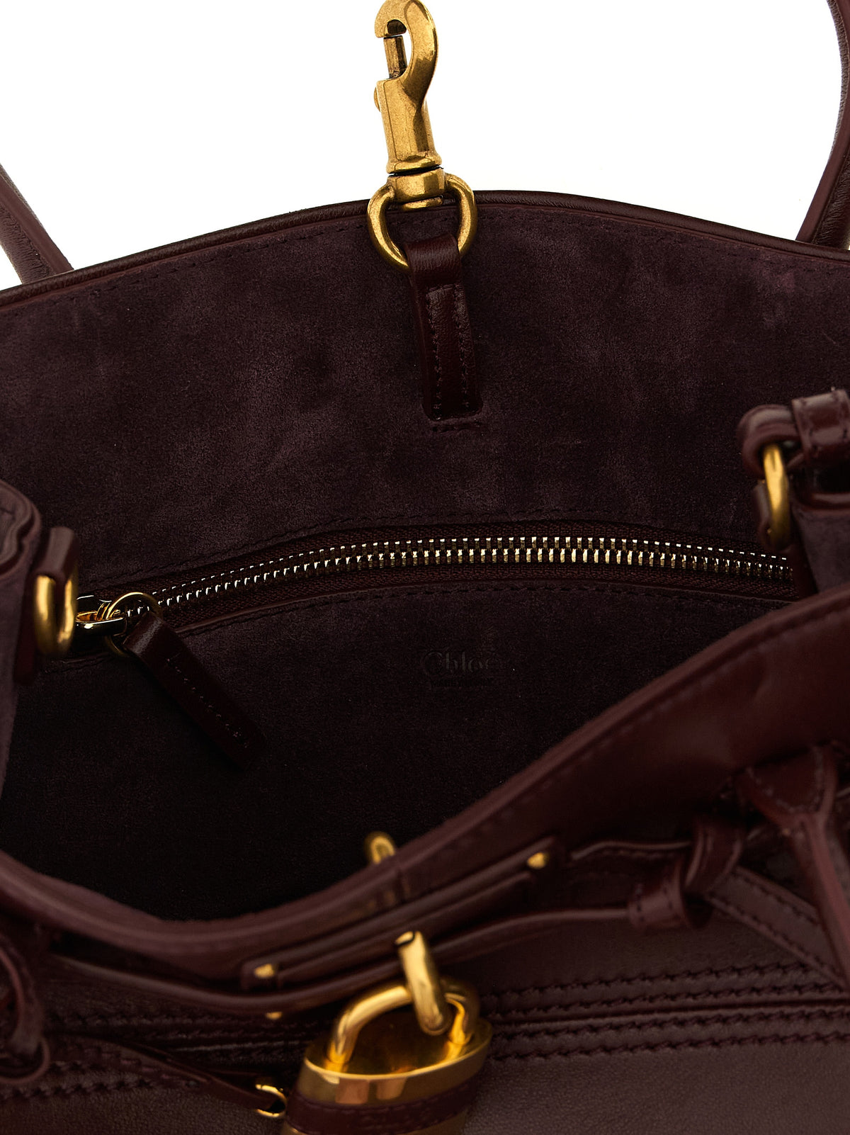 Chloé Paddington Sling Small Top-Handle Bag - Burnt Red Soft Leather