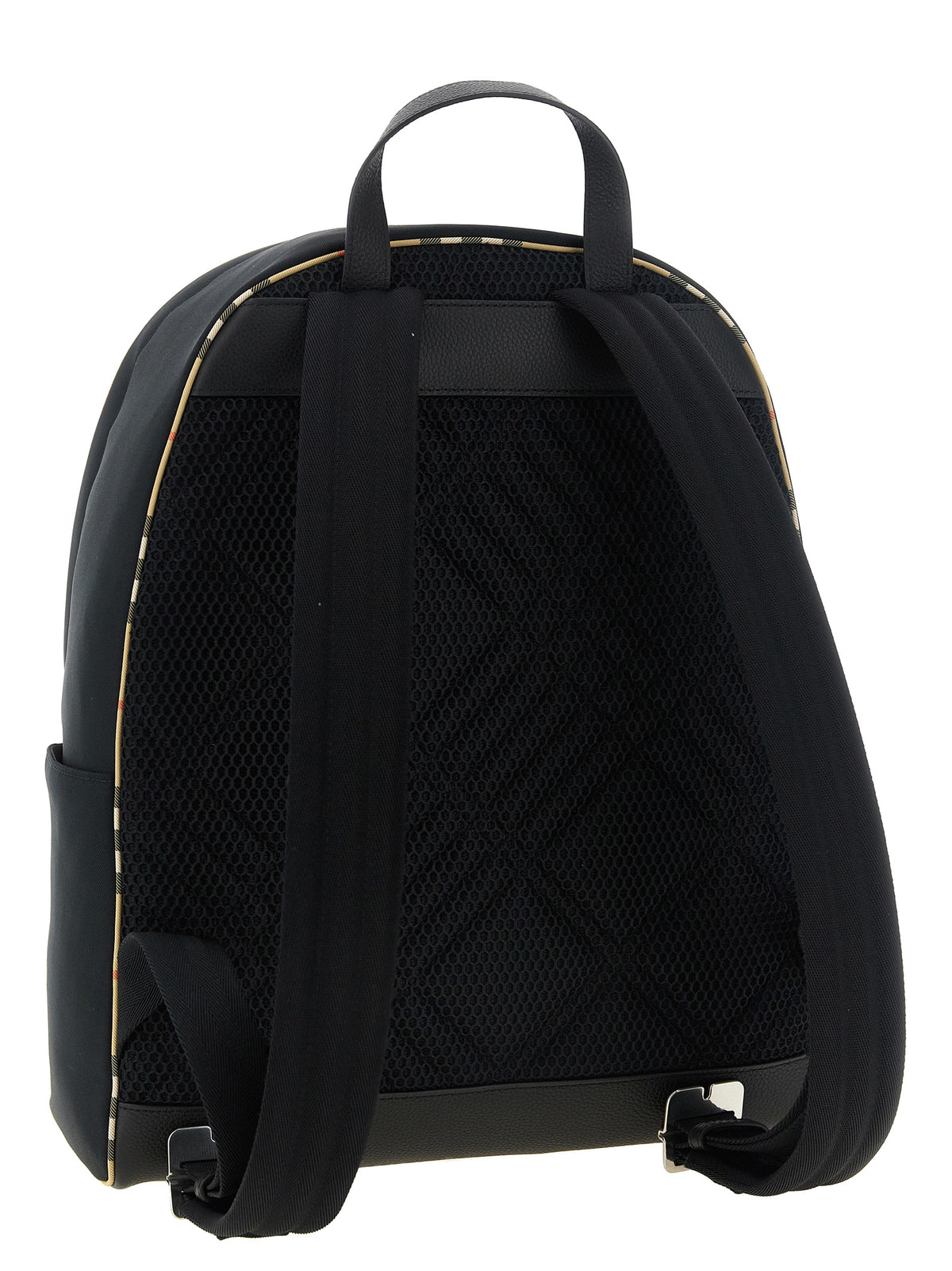 Burberry Check Trim Backpack - Black