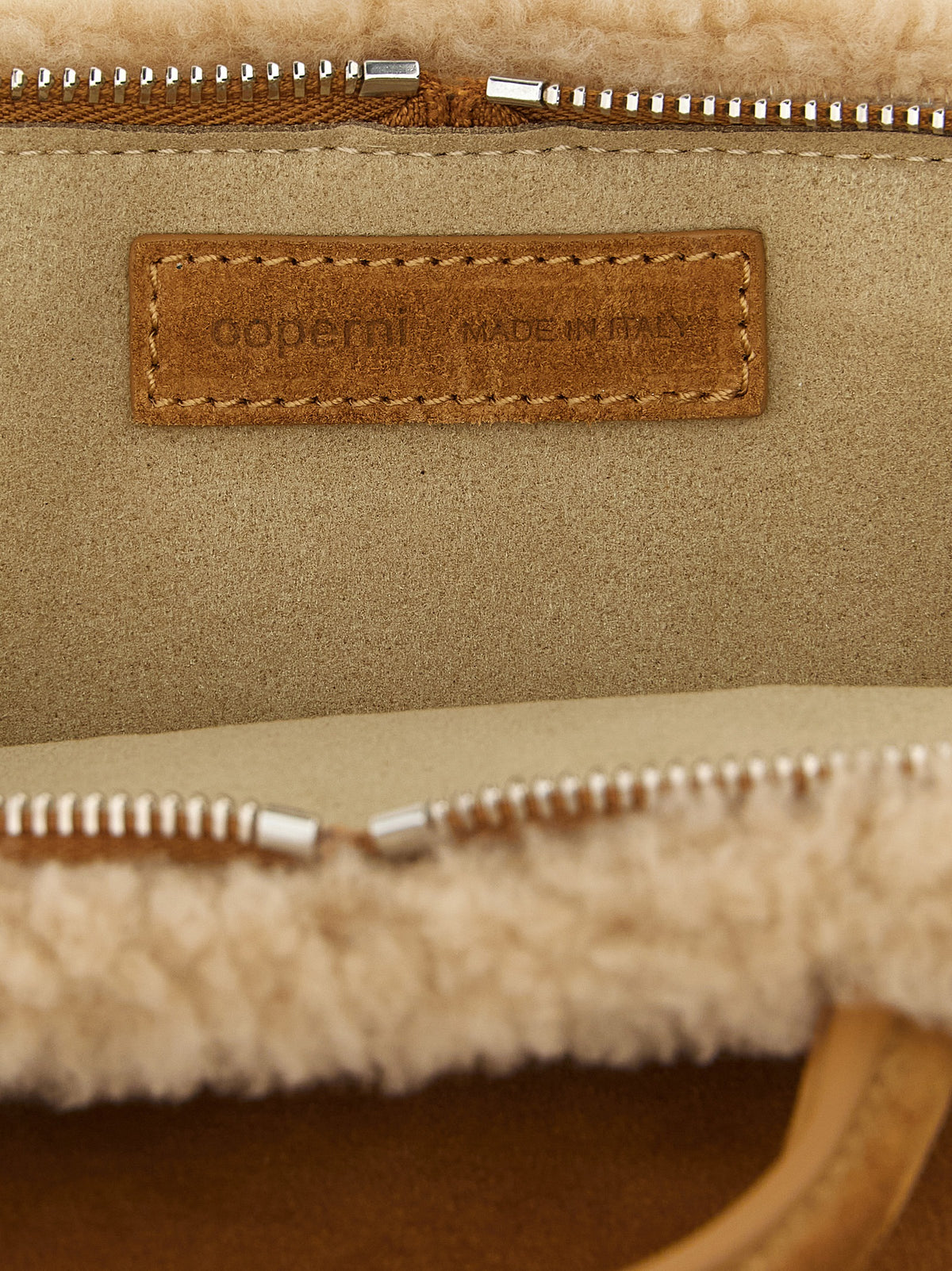 Coperni Duffle Belt Bag - Camel Suede and Shearling