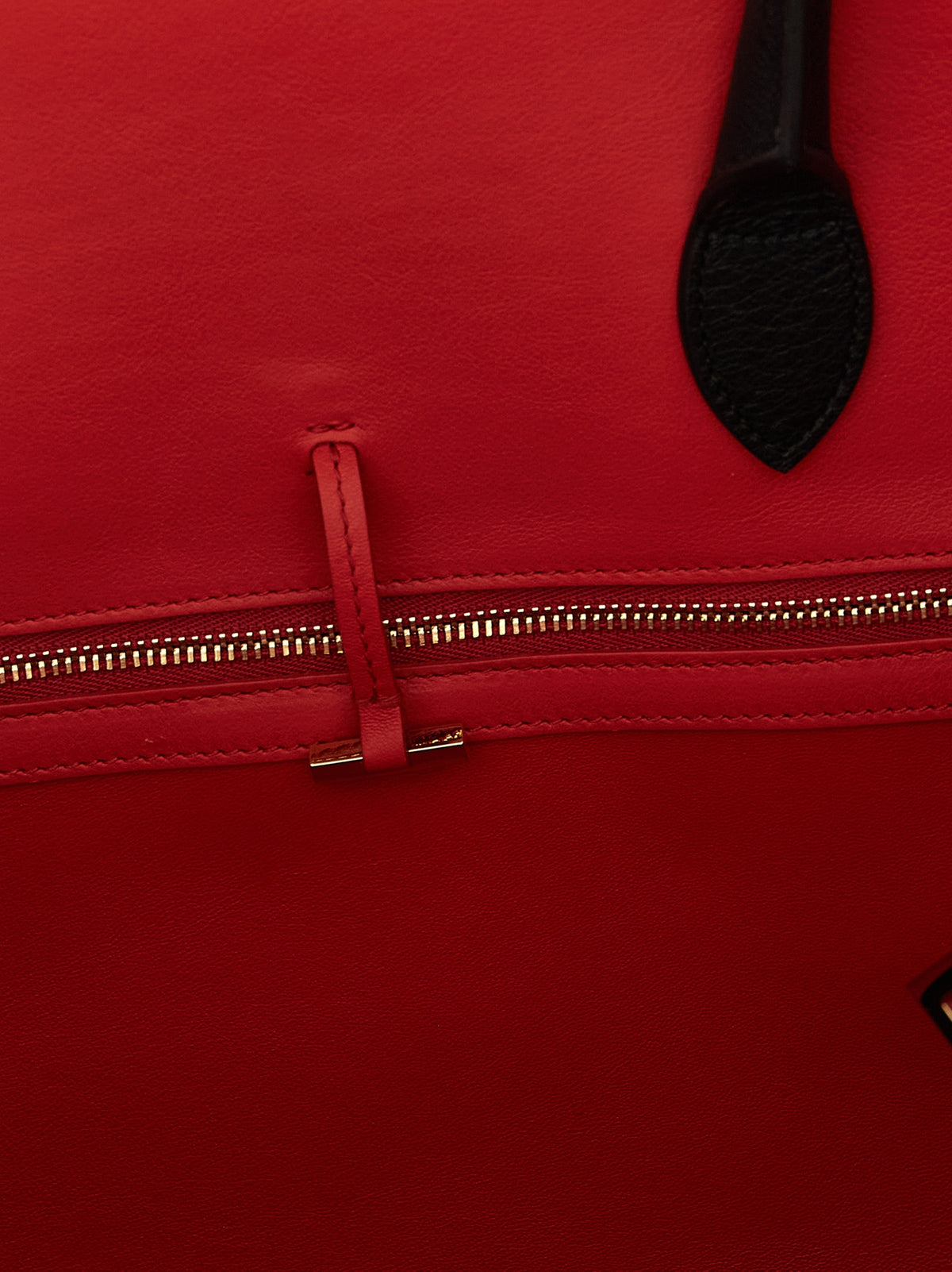 Ferragamo Hug Large Bicolor Handbag - Black/Flame Red