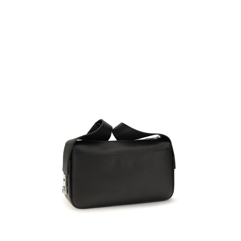 Ferragamo Utility Shoulder Bag Medium with Hug Buckle - Black