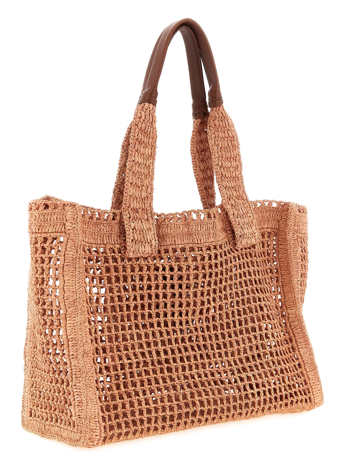 Chloé Summer Banana East-West Tote Bag in Raffia - Summery Beige