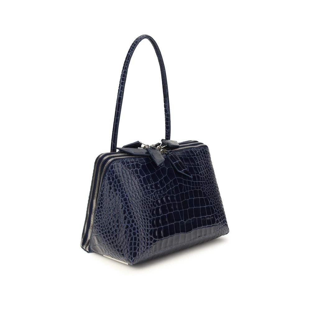 The Attico L'Altra di Milano Shoulder Bag - Dark Blue Croc-Effect Leather