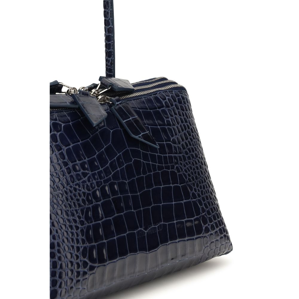 The Attico L'Altra di Milano Shoulder Bag - Dark Blue Croc-Effect Leather