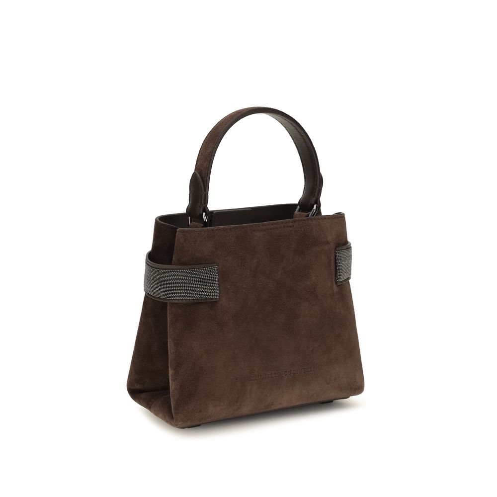 Brunello Cucinelli Essence Small Top-Handle Bag - Pine Cone Brown