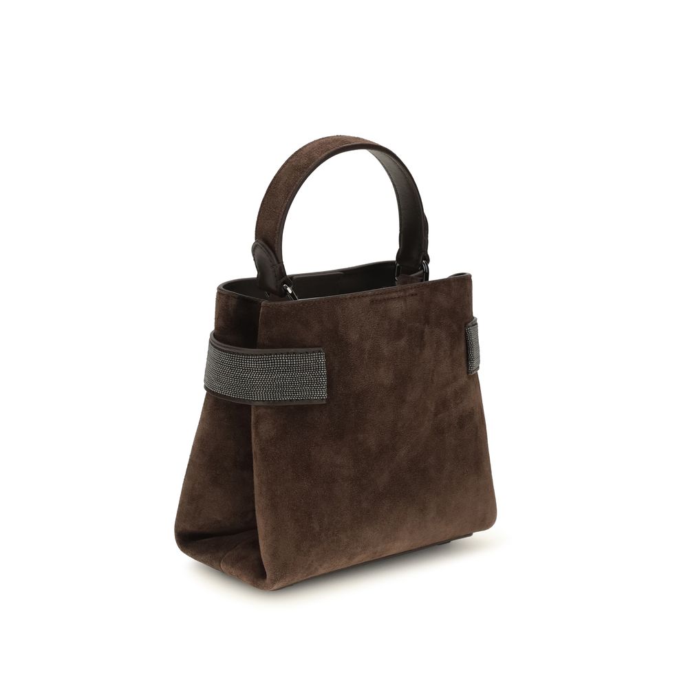 Brunello Cucinelli Essence Small Top-Handle Bag - Pine Cone Brown