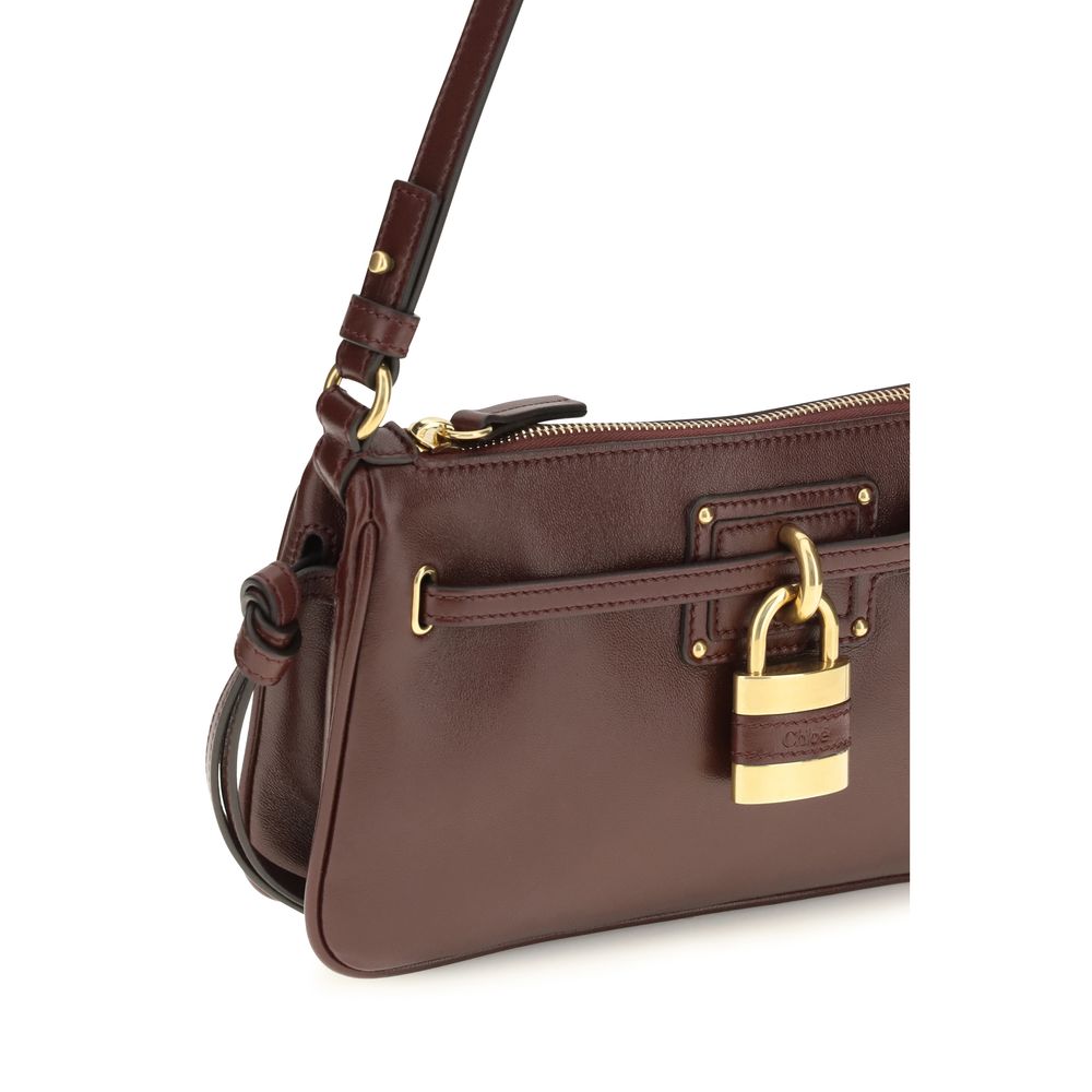 Chloé Paddington Sling Mini Pouch with Strap - Burnt Red Smooth Leather