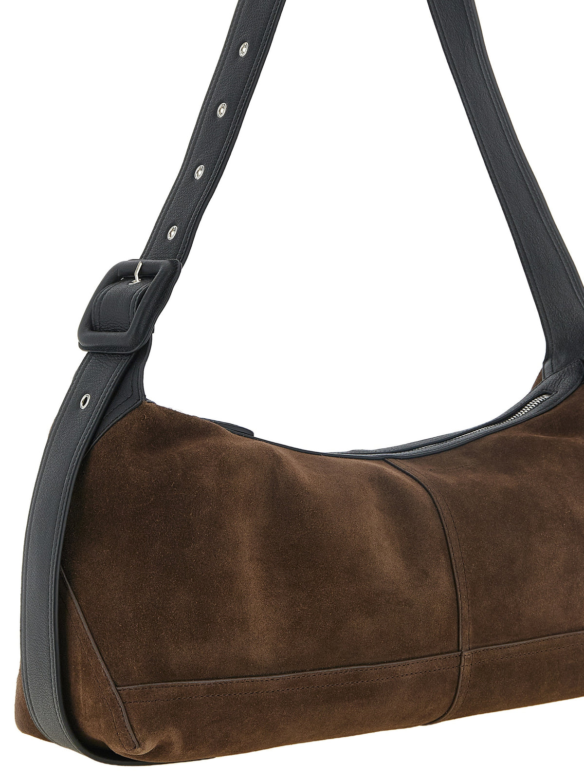 Ami Paris Etienne Small Crossbody Bag - Dark Brown Suede