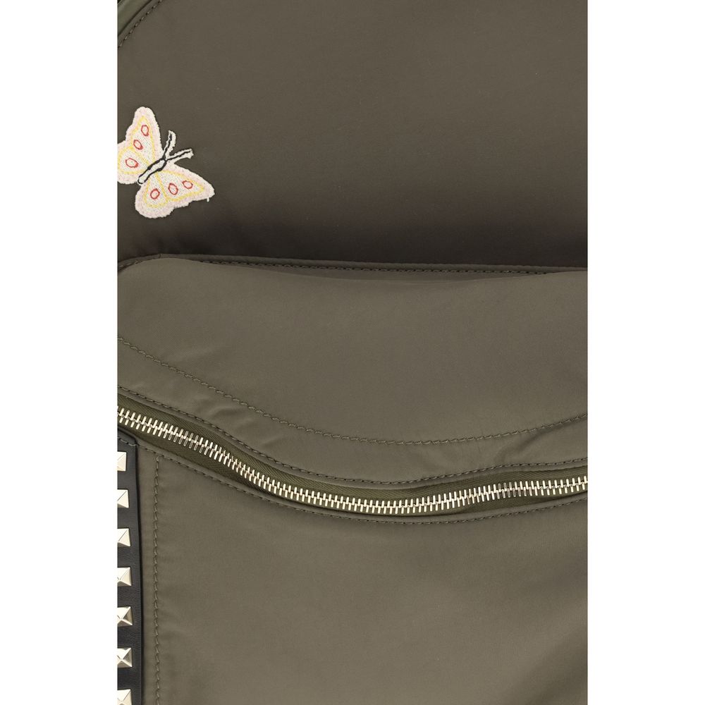 Valentino Garavani Rockstud Stud Up in Technical Fabric - Military Green