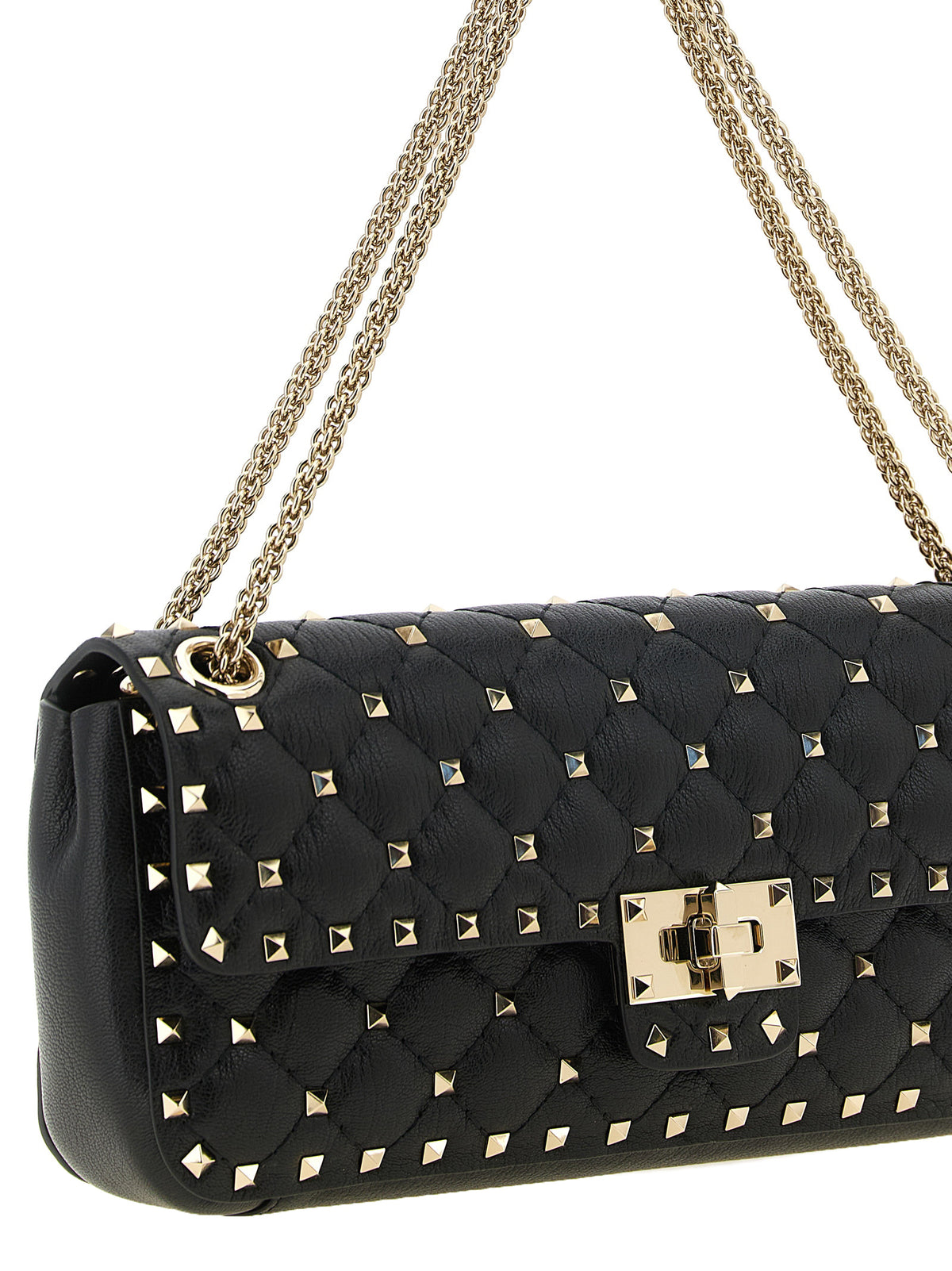 Valentino Garavani Rockstud Spike Medium Shoulder Bag - Black