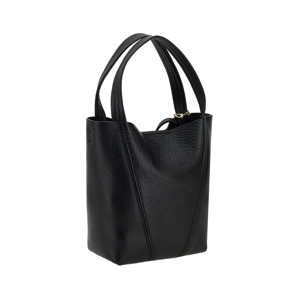 Chloé Spin Tote Bag Small - Black Grained Leather