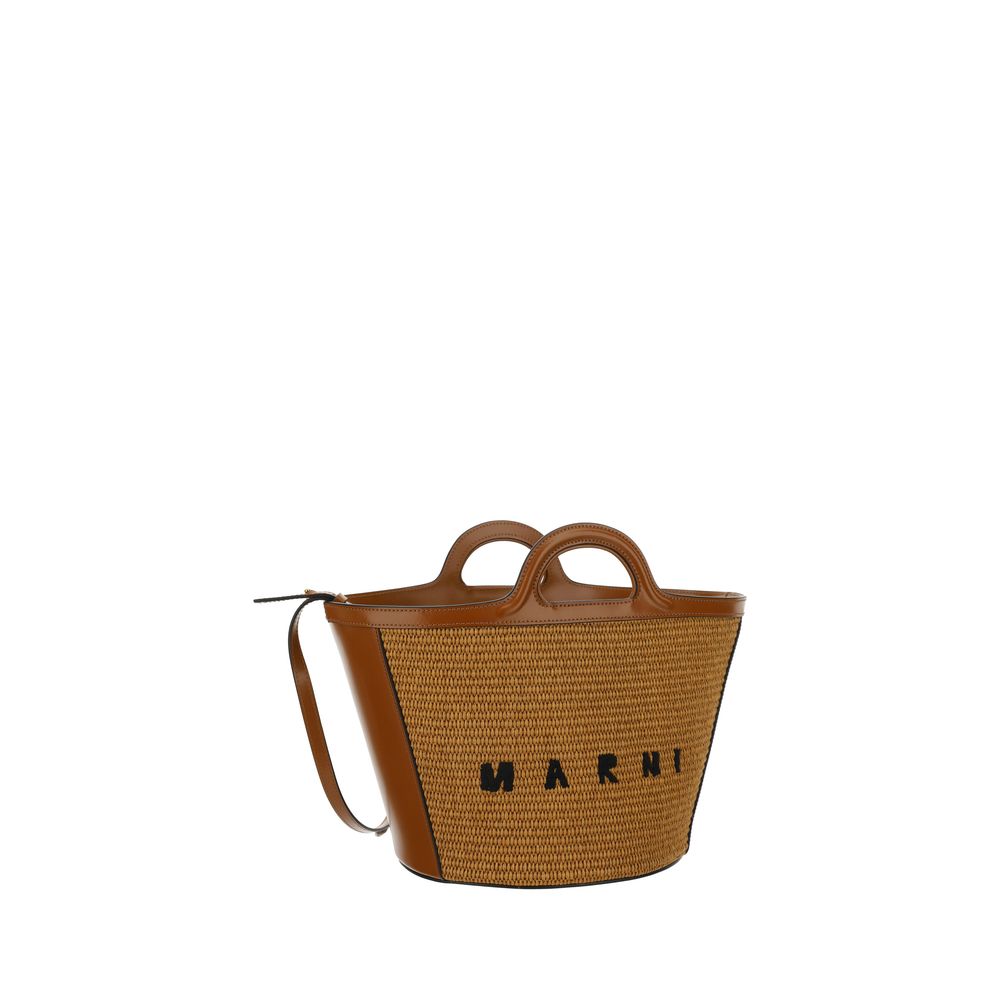 Marni Tropicalia Small Bag - Brown Leather & Raffia