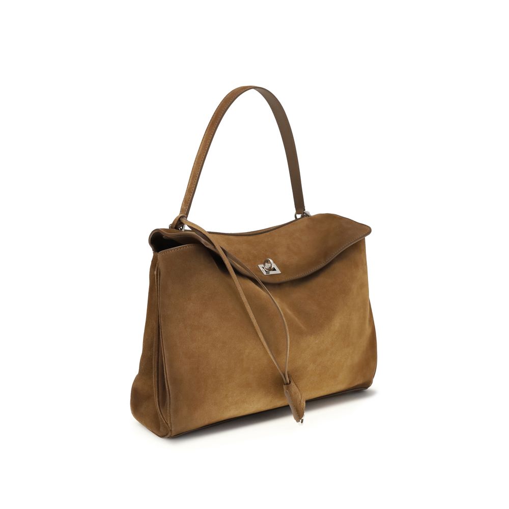Balenciaga Rodeo Handbag Medium - Camel Waxed Suede and Smooth Calfskin