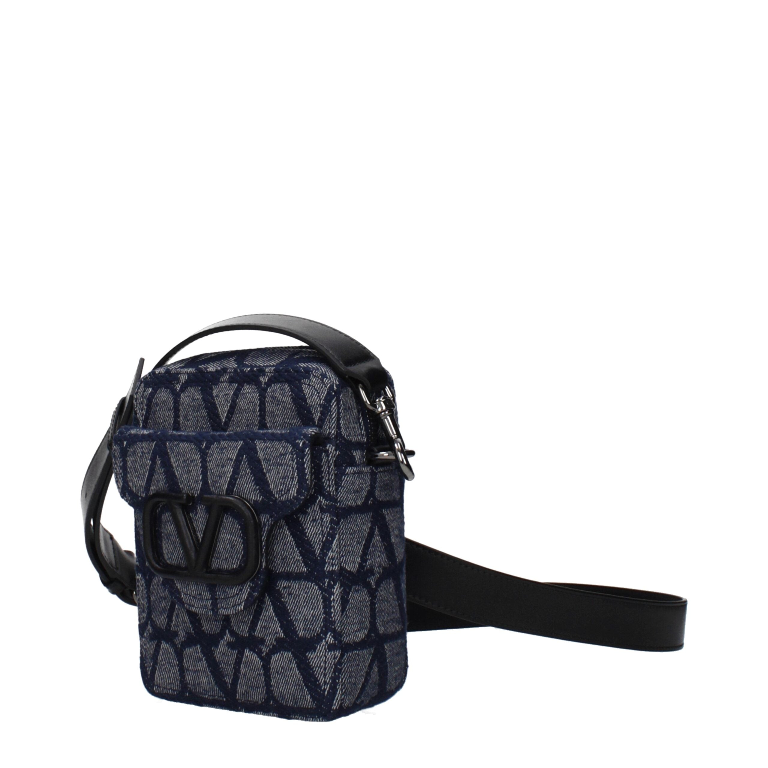 Valentino Garavani VLogo Signature Fabric Mini Messenger Bag - Blue