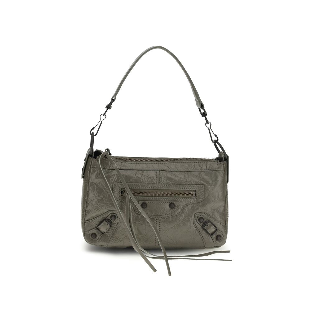 Balenciaga Le City Moto Mini Bag in Army Green Arena Lambskin with Brass Hardware - The Exclusive Line Singapore