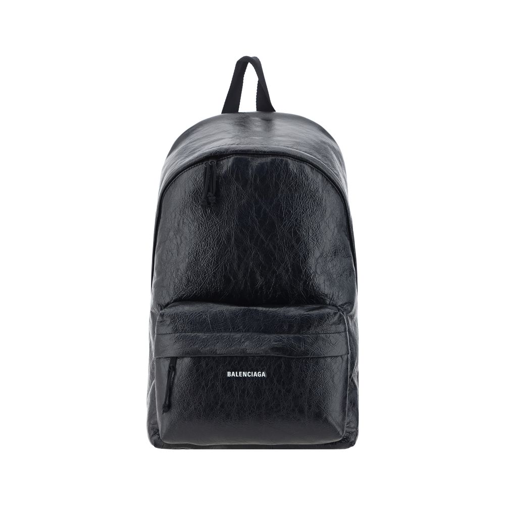 Balenciaga Men's Explorer Backpack in Black Arena Lambskin from The Exclusive Line Singapore.