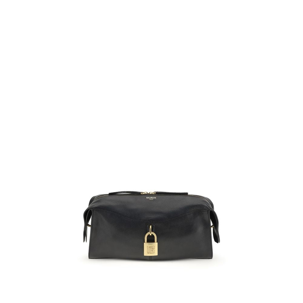 Balmain Pulse Shoulder Bag in Black Calfskin from The Exclusive Line Singapore.