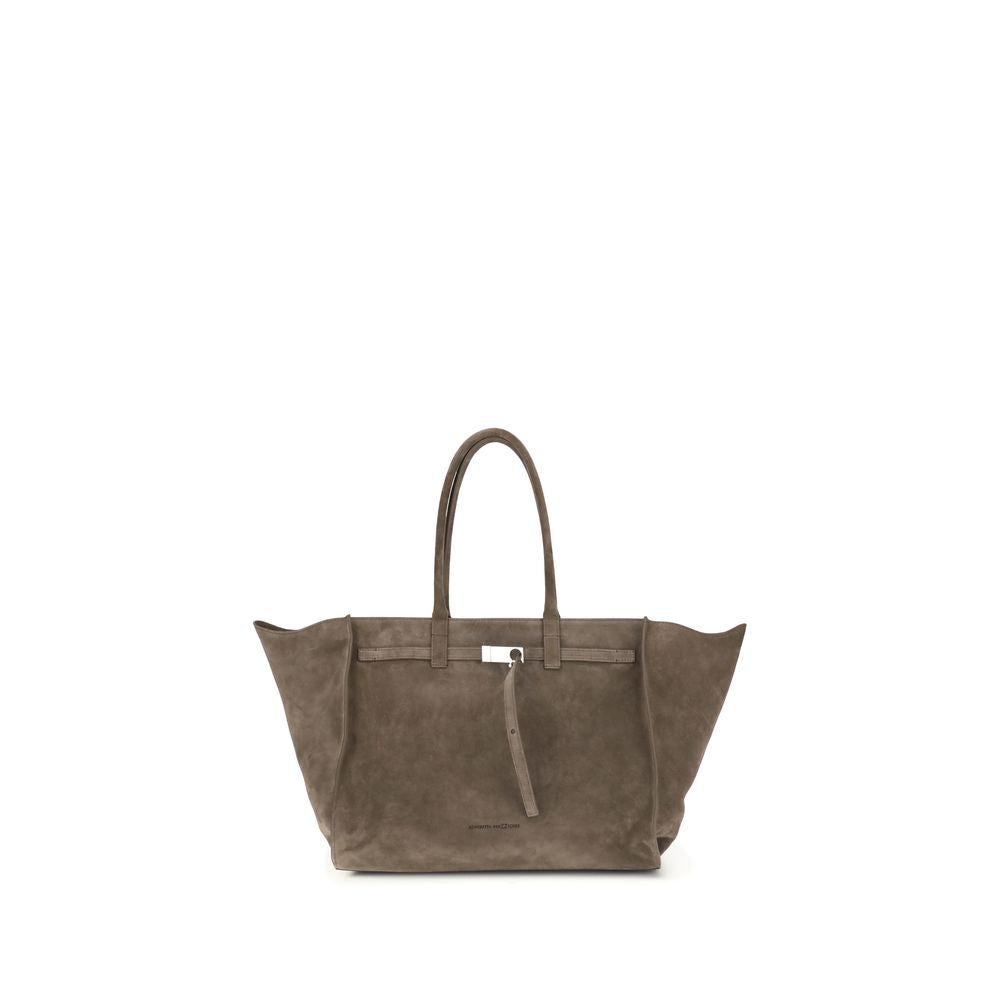 Benedetta Bruzziches Mame Weekend Suede Shoulder Bag in Umber from The Exclusive Line Singapore.