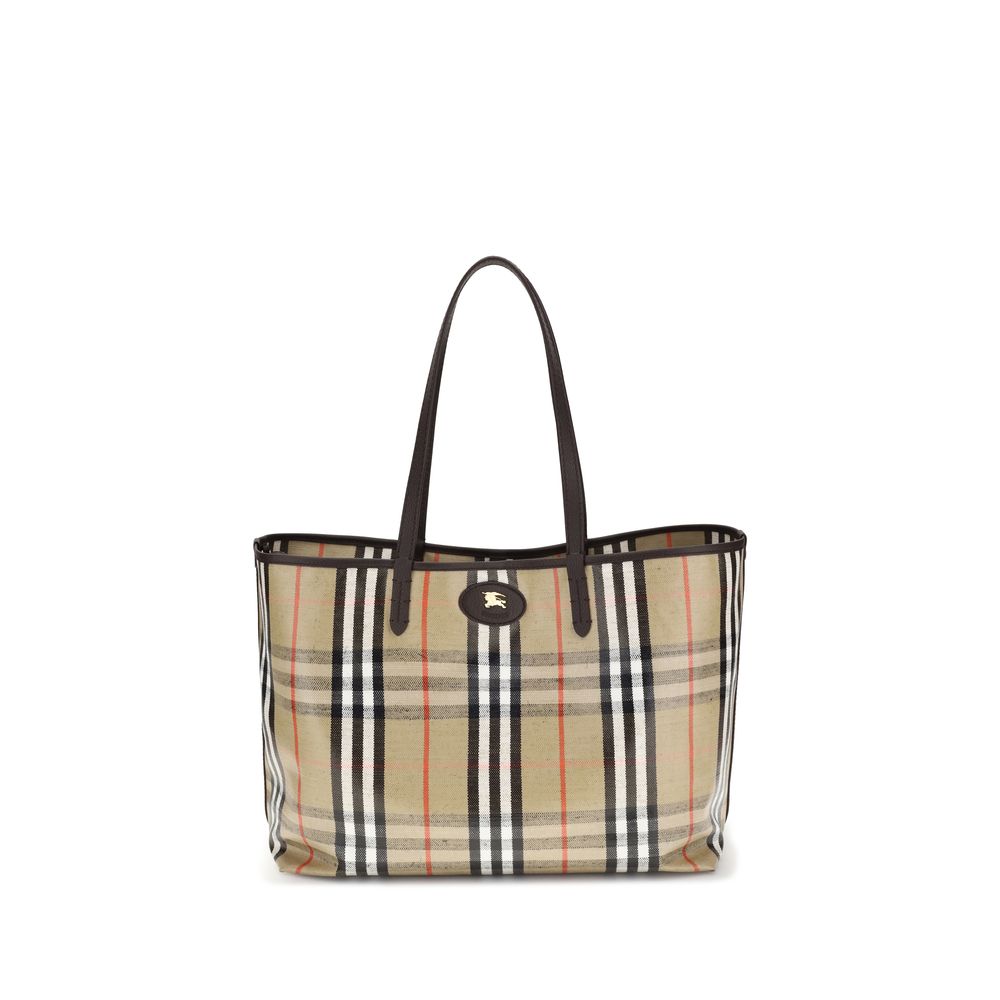 Burberry Medium Highlands Tote in Coated Jacquard Check - Sand from The Exclusive Line Singapore.