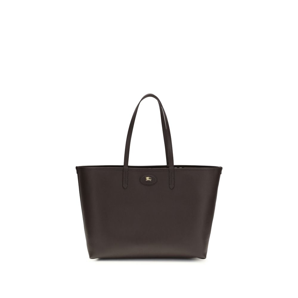 Burberry Medium Reversible Bloomsbury Tote - Peat Brown / Sand Beige from The Exclusive Line Singapore.