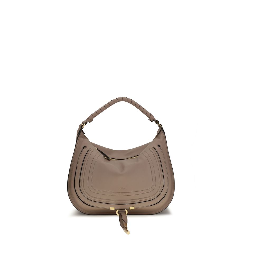 Chloé Marcie Shoulder Bag in Woodsmoke Soft Leather from The Exclusive Line Singapore.