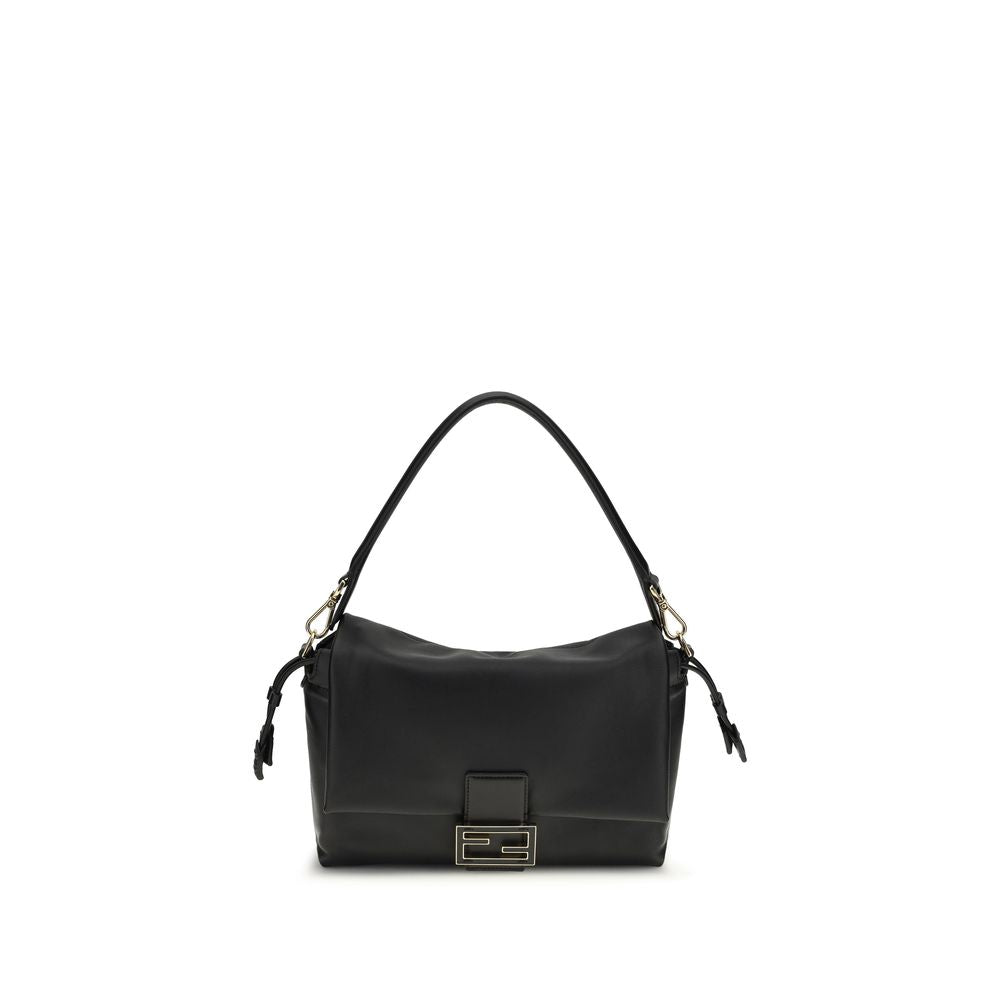 Fendi Mamma Baguette Medium in Black Nappa Leather from The Exclusive Line Singapore.